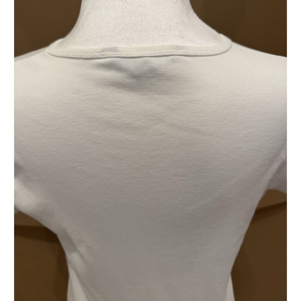 Lauren by Ralph Lauren Woman’s White T-shirt Cotton Size L - Picture 7 of 7